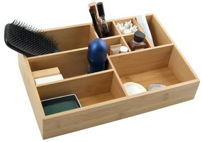 Bambusowy organizer łazienkowy na kosmetyki w naturalnym kolorze Isalys – MSV