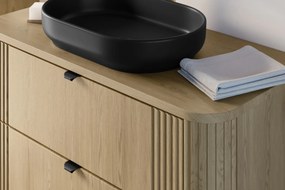 Szafka pod umywalkę nablatową OVALIA CREMONA 2S 100cm dąb cremona z blatem COMAD