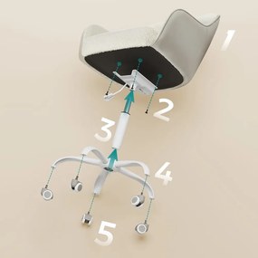 Krzesło biurowe SABINA, max. 110 kg, białe/beżowe SongmicsHome