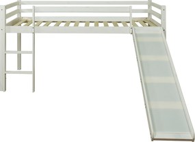 Łóżko piętrowe 207x110x97 cm, biały sosnowy drewno