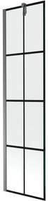 Mexen Next parawan nawannowy 1-skrzydłowy 50 x 150 cm, czarna kratka, gun metal - 895-050-000-00-77-95