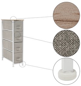 Komoda z szufladami z tkaniny OFELIA, biały