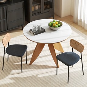 HOMCOM Zestaw 2 krzeseł do jadalni, Wygląd lnu, Design bez podłokietników, Metalowe nogi, Szare