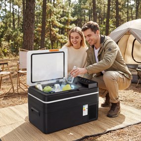 Outsunny Kompresorowa chłodziarka 30L -20°C do +20°C z aplikacją, światłem LED, ochroną baterii | Aosom PL