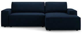 Ciemnoniebieski rozkładany narożnik z materiału bouclé (prawostronny) Jodie – Micadoni Home