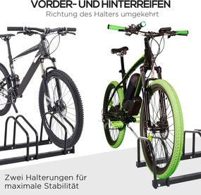 HOMCOM Stojak na 4 rowery Trwały i odporny na warunki atmosferyczne Montaż na ścianie lub podłodze Stal Srebrny 110x33x27cm | Aosom PL