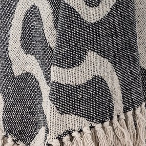 Czarno-beżowy koc z bawełny z recyklingu 130x160 cm Salobre – Bloomingville