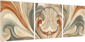 Obraz - Wiry w ziemistych barwach (z zegarem) (90x30 cm)