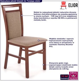 Klasyczne krzesło tapicerowane ciemny orzech + jasny brąz - Kensa 5X