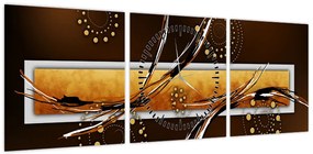 Obraz abstrakcji - Motyle (z zegarem) (90x30 cm)