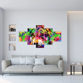 Obraz - Wilk z graffiti (125x70 cm)