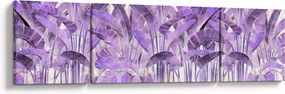 Obraz - Fioletowe liście w gipsie (170x50 cm)