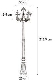 Zewnetrzna klasyczny słupek zewnętrzny czarny 217 cm IP44 - New Haven Hammered klasyczny/Antyczny Oswietlenie zewnetrzne