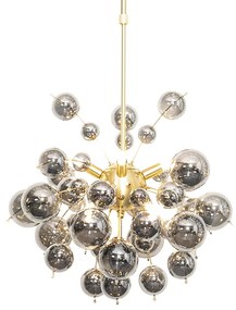 Designerska lampa wisząca mosiądz ze szkłem dymionym 8-świateł - Explode