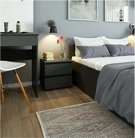 Szafka nocna AKORD CL2 Grafit Szary 40 cm 2 szuflady kolor Grafit Szary mat 40x35x40 cm