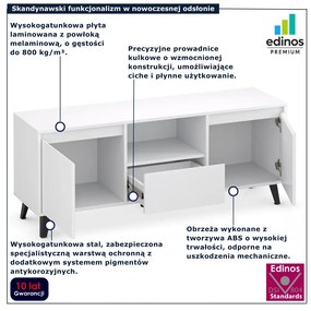 Biała skandynawska szafka RTV na nóżkach W7-Z64