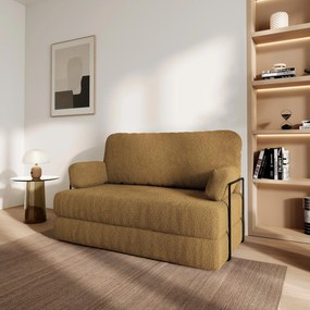 Masseno Sofa piankowa KESTE z funkcją spania, Kanapa z pianki do salonu, Bezmontażowa, Tkanina bucle – Miodowy QUELLE 17