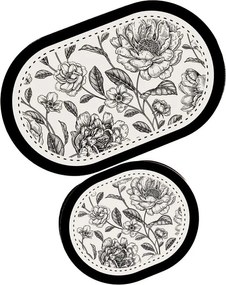 Czarno-białe dywaniki łazienkowe zestaw 2 szt. 60x100 cm Rasse – Foutastic