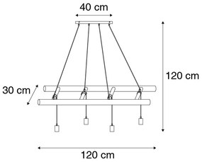 Wiejska lampa wisząca drewniana 4-punktowa - Scala Rustykalny / Vintage Oswietlenie wewnetrzne