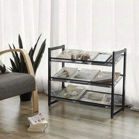 SongmicsHome Półka na buty IDA, 3 półki, 74x31x63cm, czarna