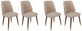 Zestaw krzeseł do jadalni Hugo Cream and Walnut, 4 szt.