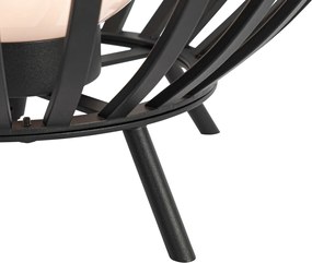 Designerska lampa podłogowa czarna z opalowym kloszem 70 cm - Angela