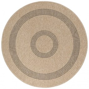 Dywan zewnętrzny okrągły Comilla beżowo-antracytowy 80 cm x 80 cm