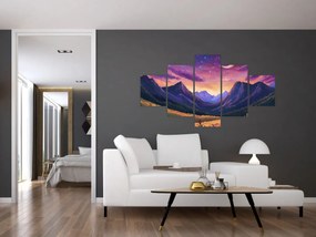 Obraz - Fioletowy krajobraz (125x70 cm)