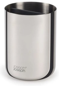 Kubek na szczoteczki do zębów ze stali nierdzewnej w kolorze srebra z połyskiem EasyStore Luxe – Joseph Joseph