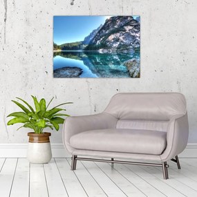 Obraz wysokogórskiego jeziora (70x50 cm)