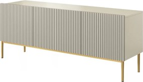 Szafka RTV z szufladą Nicole 150 cm - kaszmir / złote nóżki