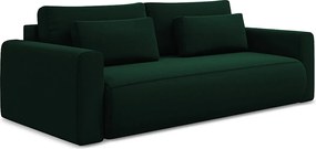 Kanapa 3-osobowa z funkcją spania - z tkaniny welwetowej - butelkowa zieleń - KAPUA