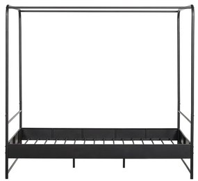 Czarne metalowe łóżko dwuosobowe vtwonen Bunk, 160x200 cm
