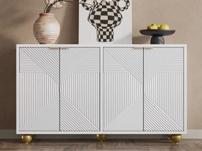 Nowoczesny bufet - 2 drzwi z regulowanymi półkami - Biały