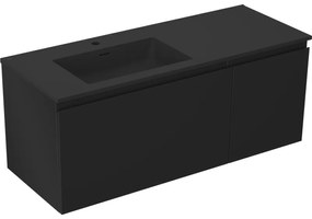 Mexen Orio szafka łazienkowa 120 cm z umywalką Otis lewą, 1S, 1D, czarna mat - 91A13-12047-3-BBFF71-W18L71