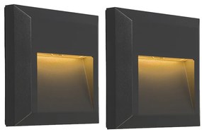 Zestaw 2 Nowoczesnych lamp ściennych ciemnoszarych w tym LED - Gem 2 Nowoczesny Oswietlenie wewnetrzne