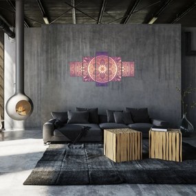 Obraz - Mandala na fioletowym gradiencie (125x70 cm)