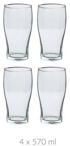 Szklanki do piwa, pinta, 4 szt. 570 ml