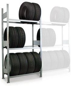 Regały do magazynowania opon, 2000x1300x400 mm, podstawowy