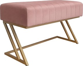 Ławka ZETA tkanina Welur loft ławka metal : Kolor Stelaża - Złoty, Kolor tkaniny - VELVET - MG58, Typ tkaniny - Velvet