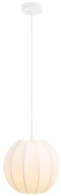 Biała lampa wisząca z tekstylnym kloszem ø 25 cm Coventry – House Nordic