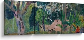 Obraz - Paul Gauguin, Te raau rahi (The Big Tree), reprodukcje (z zegarem) (90x30 cm)