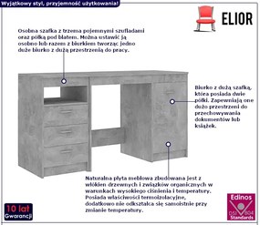 Funkcjonalne biurko w kolorze szarego betonu - Caserta