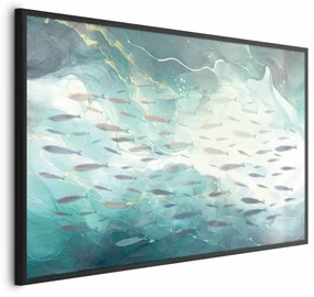 Plakat Ławica ryb 30x21 cm z ramą czarną bez marginesu ARTGEIST B