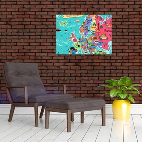 Obraz - Dziecięca mapa Europy (70x50 cm)