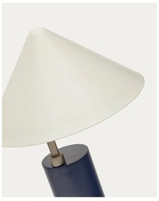 Ciemnoniebieska lampa stołowa z metalowym kloszem (wysokość 42 cm) Shiva – Kave Home