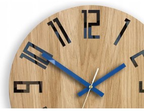 Zegar na ścianę nowoczesny drewniany z dużymi cyframi okrągły cichy loft