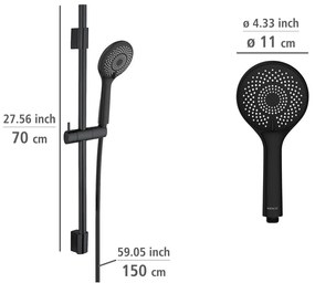 Czarny zestaw prysznicowy ze stali nierdzewnej 70 cm Water Saving – Wenko