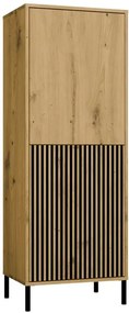 Komoda wąska z lamelami na nóżkach dąb artisan Z8-M68