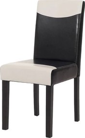 Krzesło do jadalni Littau,  czarny/biały, ciemne nogi